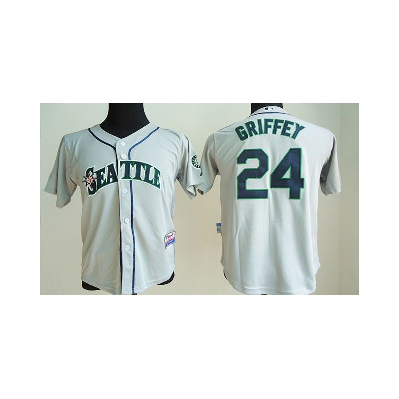 Cheap Ken Griffey Jr Mariners Youth Jersey From China Grey #24