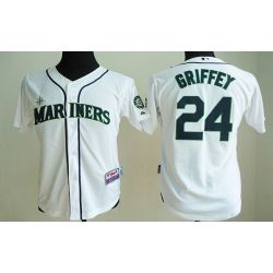 Cheap Ken Griffey Jr Mariners Youth Jersey From China White #24