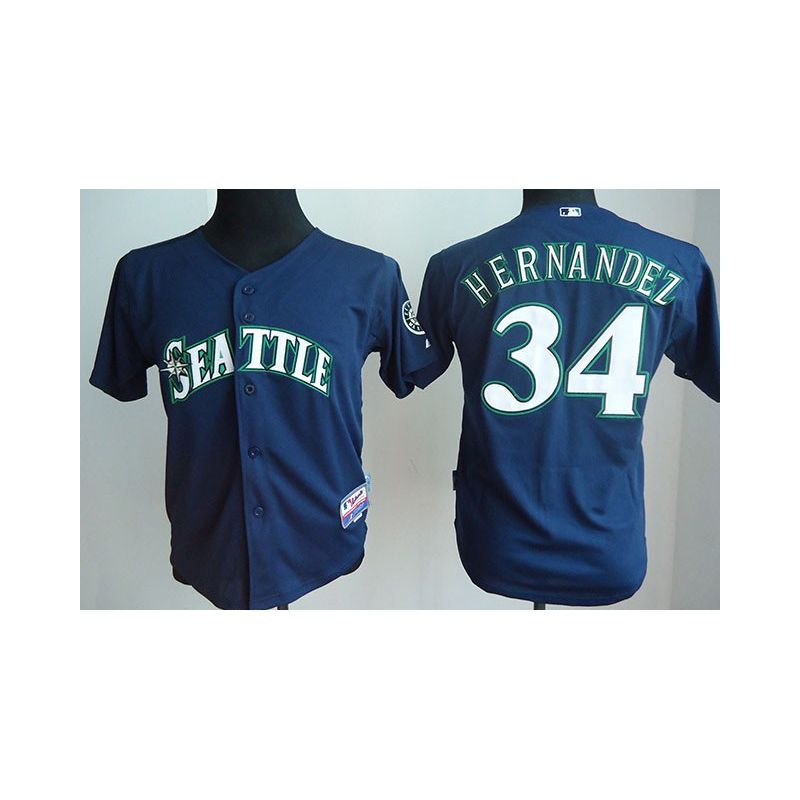 Cheap Felix Hernandez Mariners Youth Jersey From China Blue #34