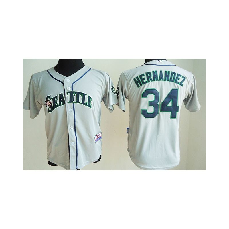 Cheap Felix Hernandez Mariners Youth Jersey From China Grey #34