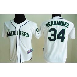 Cheap Felix Hernandez Mariners Youth Jersey From China White #34