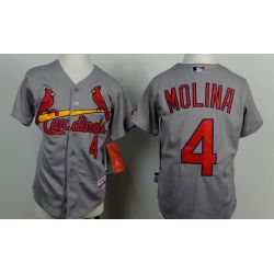 Cheap Yadier Molina Cardinals Youth Jersey From China Grey #4