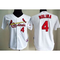 Cheap Yadier Molina Cardinals Youth Jersey From China White #4