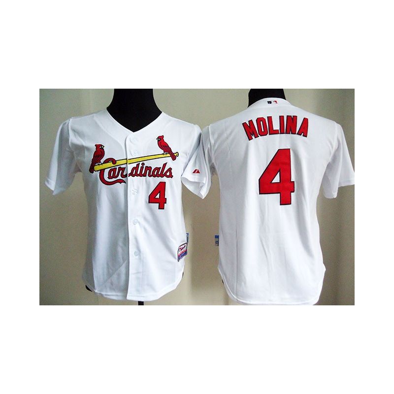 Cheap Yadier Molina Cardinals Youth Jersey From China White #4 Cheap Yadier Molina Cardinals Youth Jersey From China White #4