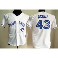 Cheap RA Dickey Blue Jays Youth Jersey From China White #43