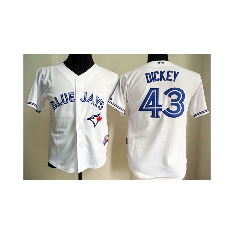 Cheap RA Dickey Blue Jays Youth Jersey From China White #43