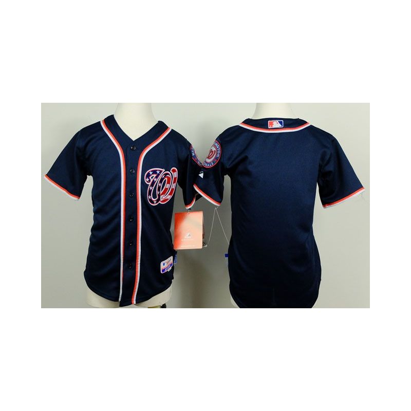 Cheap Nationals Youth Jersey From China Blank Blue