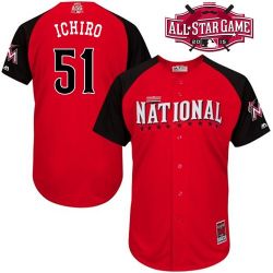 Cheap Ichiro Suzuki Marlins Jersey From China 2015 ALL STAR #51 In Men Women Youth Size