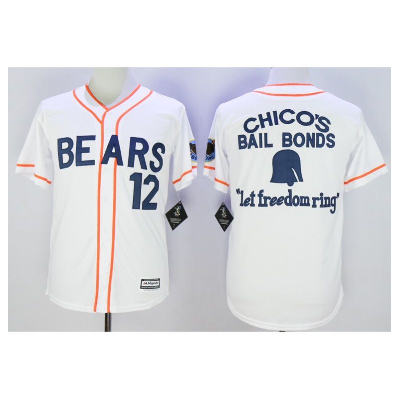 Cheap Chicos Bail Bonds The Bad News Bears Jersey From China White Let freedom ring #12 In Men Women Youth Size