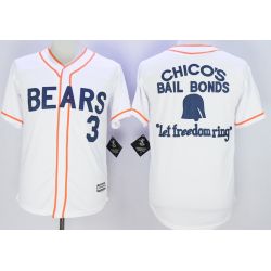 Cheap Chicos Bail Bonds The Bad News Bears Jersey From China White Let freedom ring #3 In Men Women Youth Size