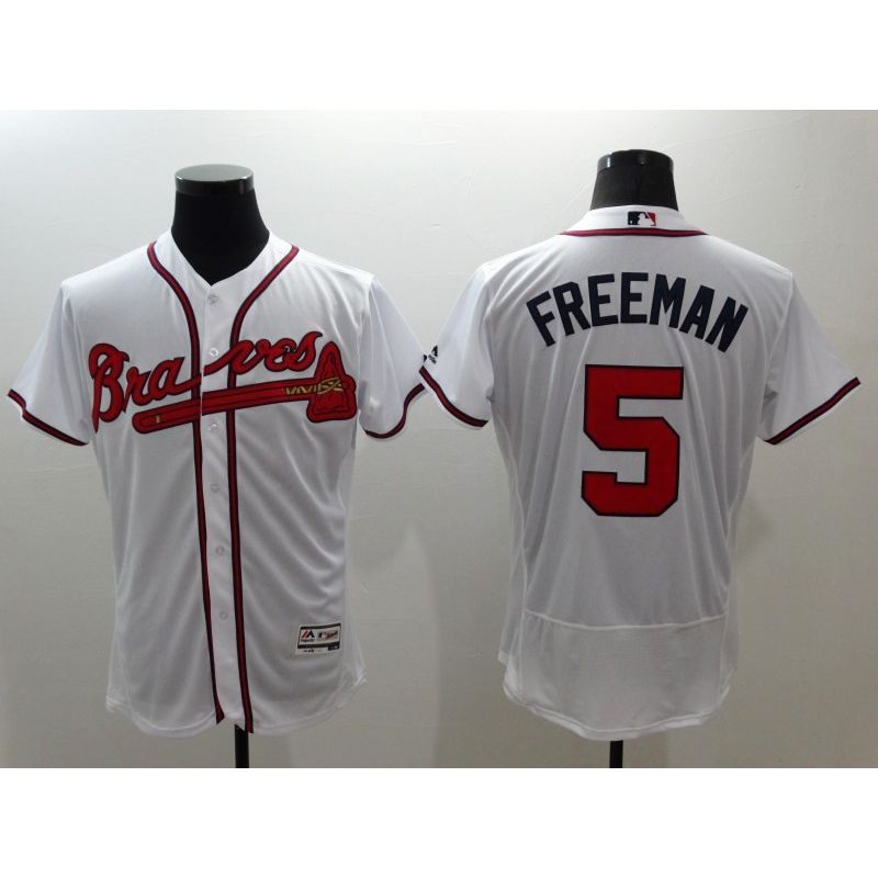 Cheap Freddie Freeman Braves Jersey From China 2016 FlexBase White #5 In Men Women Youth Size