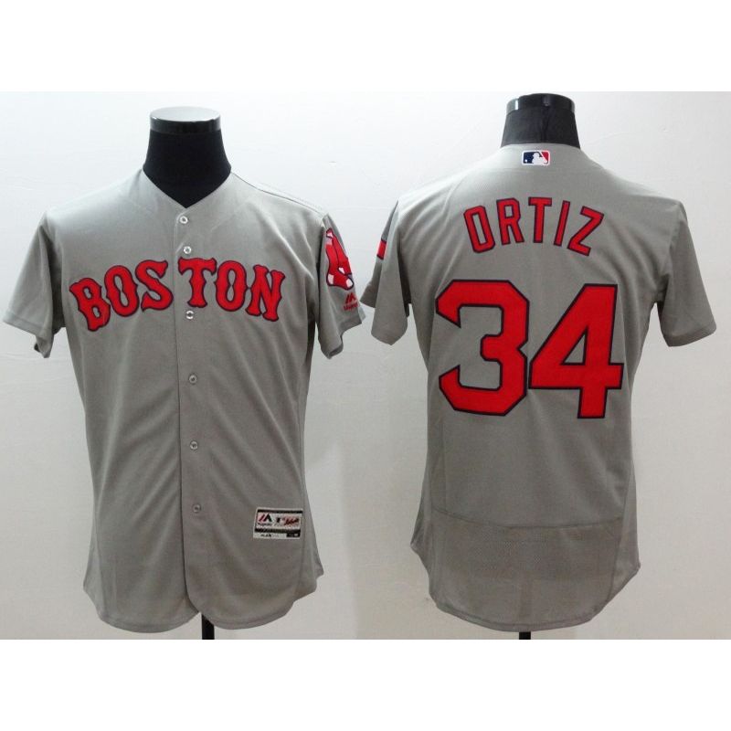 Cheap David Ortiz Red Sox Jersey From China 2016 FlexBase Grey #34 In Men Women Youth Size