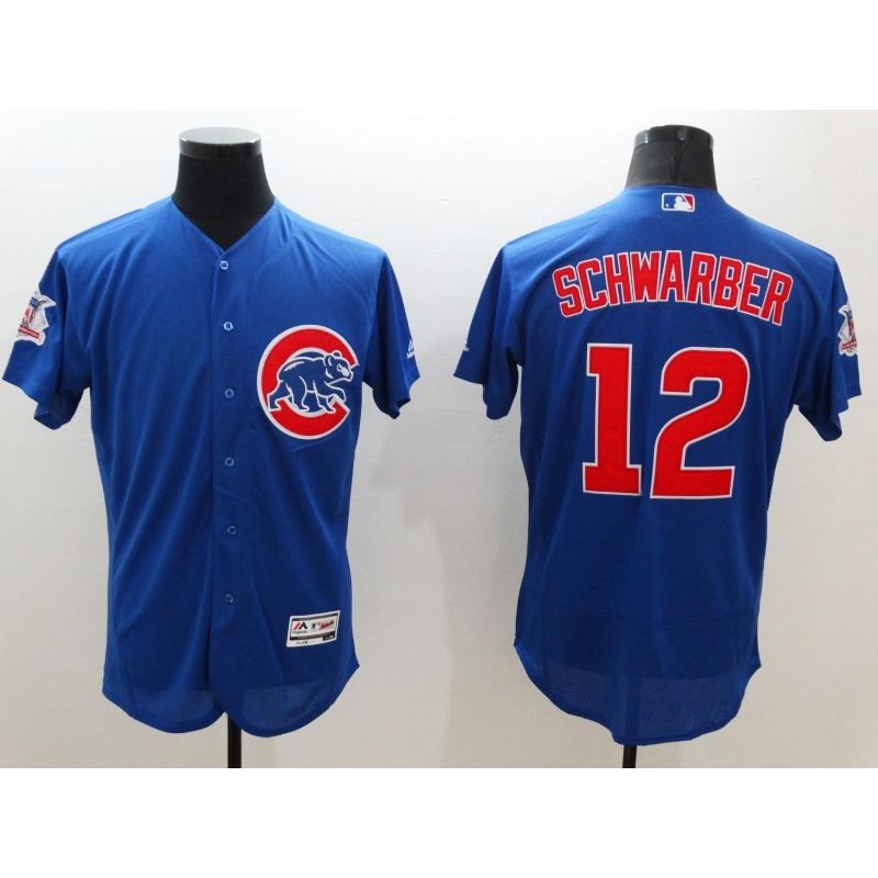 Cheap Kyle Schwarber Cubs Jersey From China 2016 FlexBase Blue #12 In Men Women Youth Size