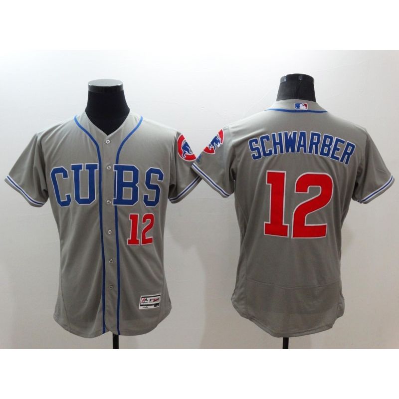 Cheap Kyle Schwarber Cubs Jersey From China 2016 FlexBase Gray #12 In Men Women Youth Size