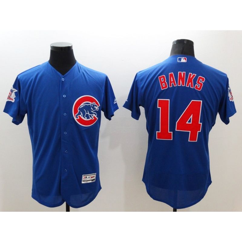 Cheap Ernie Banks Cubs Jersey From China 2016 FlexBase Blue #14 In Men Women Youth Size