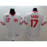 Cheap Chris Sabo Reds Jersey From China 2016 FlexBase White V-neck #17 In Men Women Youth Size