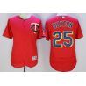 Cheap Byron Buxton Twins Jersey From China 2016 FlexBase Red #25 In Men Women Youth Size