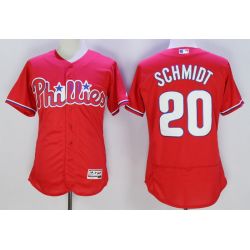 Cheap Mike Schmidt Phillies Jersey From China 2016 FlexBase Red #20 In Men Women Youth Size