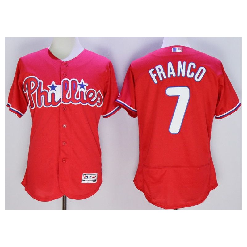 Cheap Maikel Franco Phillies Jersey From China 2016 FlexBase Red #7 In Men Women Youth Size