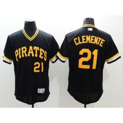 Cheap Roberto Clemente Pirates Jersey From China 2016 FlexBase Black V-neck #21 In Men Women Youth Size