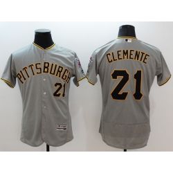 Cheap Roberto Clemente Pirates Jersey From China 2016 FlexBase Grey #21 In Men Women Youth Size