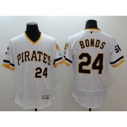 Cheap Barry Bonds Pirates Jersey From China 2016 FlexBase White V-neck #24 In Men Women Youth Size