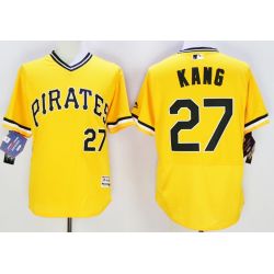 Cheap Jung-ho Kang Pirates Jersey From China 2016 FlexBase Yellow #27 In Men Women Youth Size