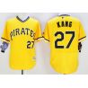 Cheap Jung-ho Kang Pirates Jersey From China 2016 FlexBase Yellow #27 In Men Women Youth Size