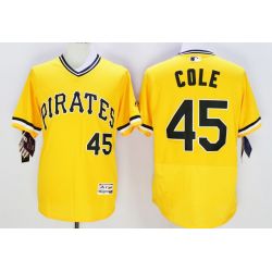 Cheap Gerrit Cole Pirates Jersey From China 2016 FlexBase Yellow #45 In Men Women Youth Size