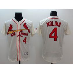Cheap Yadier Molina Cardinals Jersey From China 2016 FlexBase Cream #4 In Men Women Youth Size