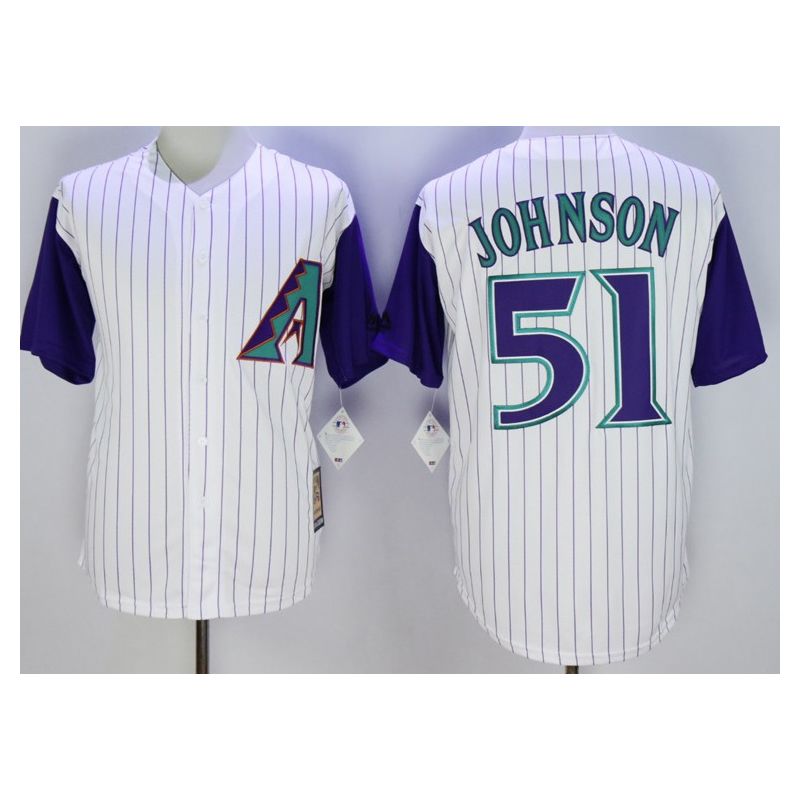 Cheap Randy Johnson Diamondbacks Jersey From China White Hall of fame #51 In Men Women Youth Size