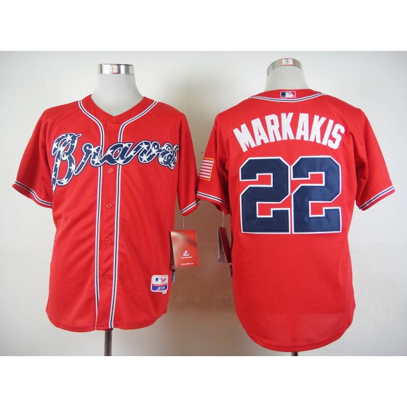 Cheap Nick Markakis Braves Jersey From China Red 2015 new #22 In Men Women Youth Size