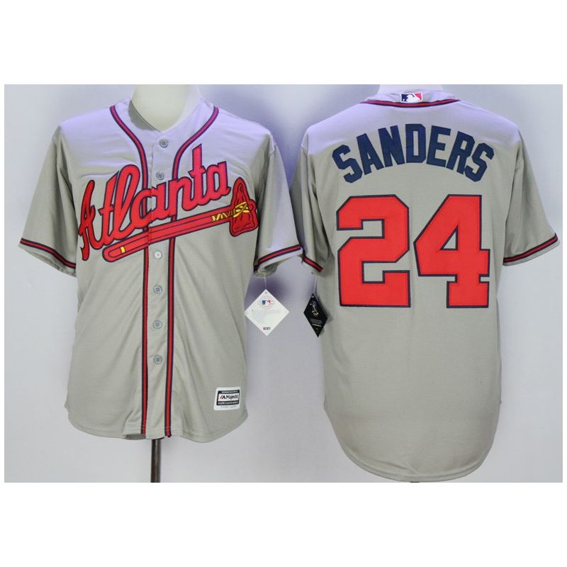 Cheap Deion Sanders Braves Jersey From China Grey #24 In Men Women Youth Size