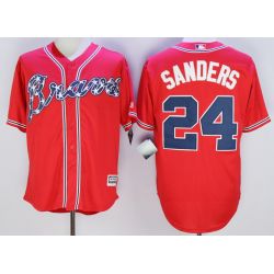 Cheap Deion Sanders Braves Jersey From China Red #24 In Men Women Youth Size