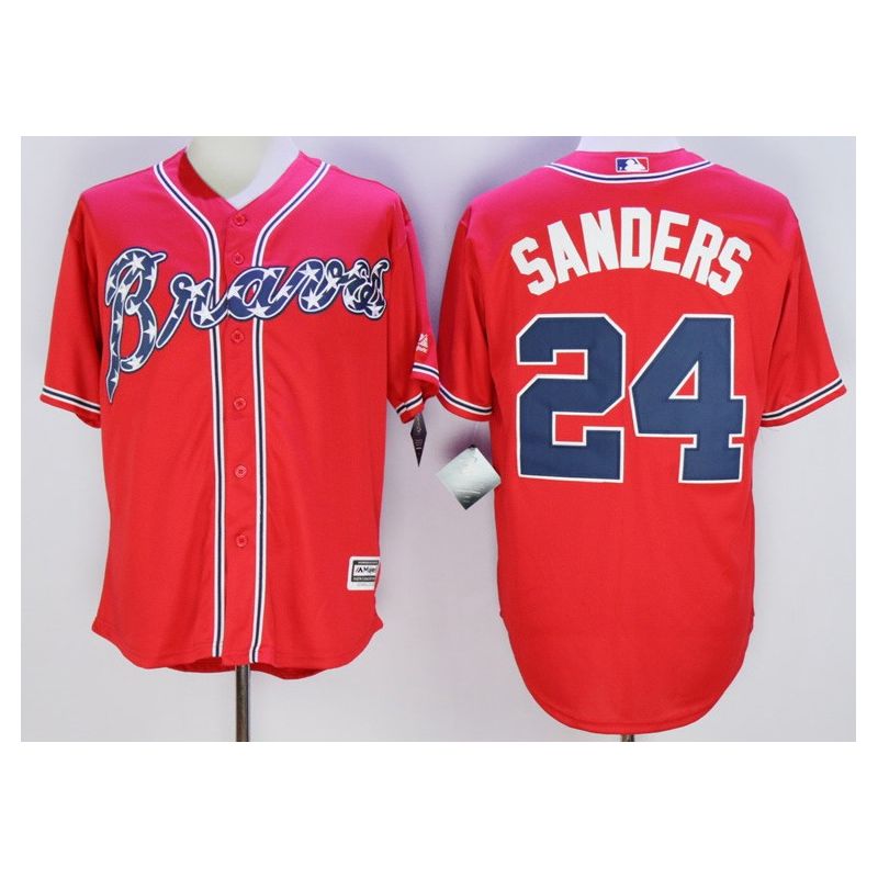 Cheap Deion Sanders Braves Jersey From China Red #24 In Men Women Youth Size