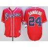 Cheap Deion Sanders Braves Jersey From China Red #24 In Men Women Youth Size