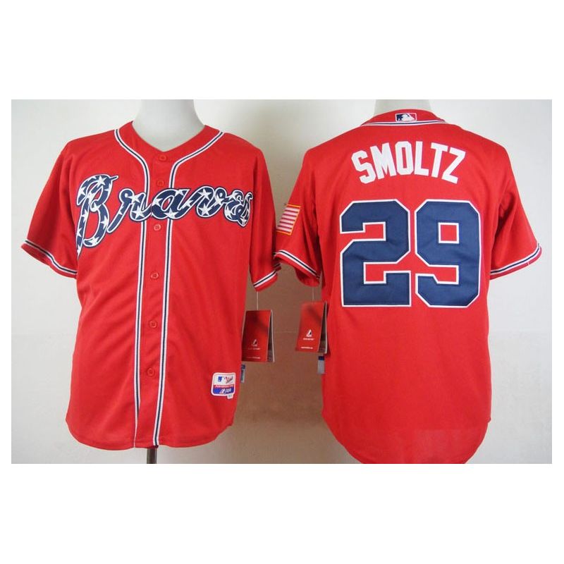 Cheap John Smoltz Braves Jersey From China Red #29 In Men Women Youth Size