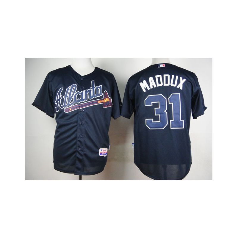 Cheap Greg Maddux Braves Jersey From China Blue #31 In Men Women Youth Size