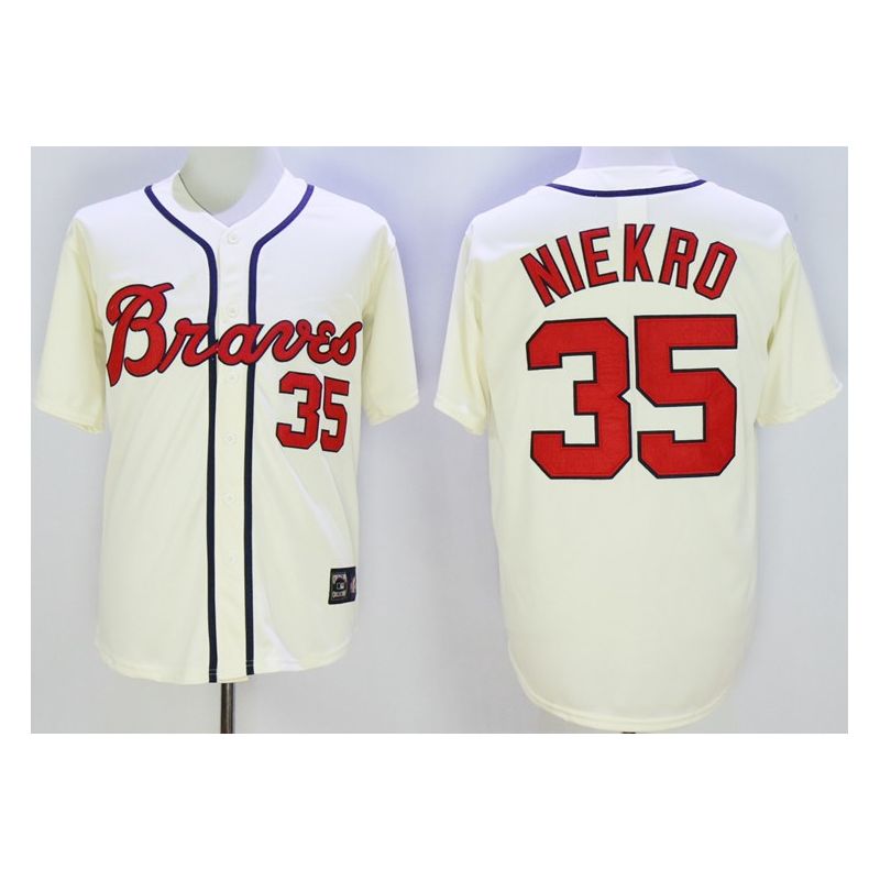 Cheap Phil Niekro Braves Jersey From China Cream #35 In Men Women Youth Size