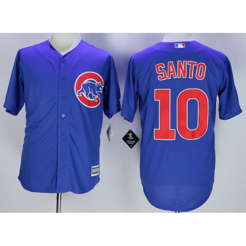 Cheap Ron Santo Cubs Jersey From China Blue 2016 new #10 In Men Women Youth Size