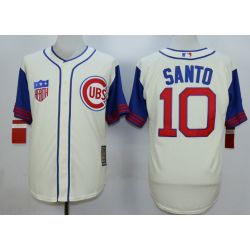 Cheap Ron Santo Cubs Jersey From China Cream 1942 Turn Back the Clock #10 In Men Women Youth Size