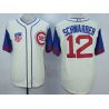 Cheap Kyle Schwarber Cubs Jersey From China Cream 1942 Turn Back the Clock #12 In Men Women Youth Size