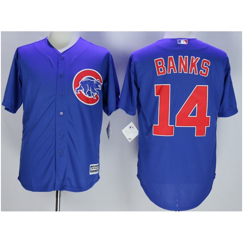 Cheap Ernie Banks Cubs Jersey From China Blue 2016 new #14 In Men Women Youth Size