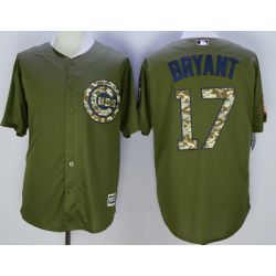 Cheap Kris Bryant Cubs Jersey From China Olive Salute To Service #17 In Men Women Youth Size