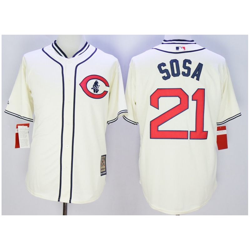 Cheap Sammy Sosa Cubs Jersey From China Cream 1929 turn back the colock #21 In Men Women Youth Size