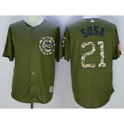 Cheap Sammy Sosa Cubs Jersey From China Olive Salute To Service #21 In Men Women Youth Size