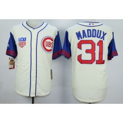 Cheap Greg Maddux Cubs Jersey From China Cream 1942 Turn Back the Clock #31 In Men Women Youth Size