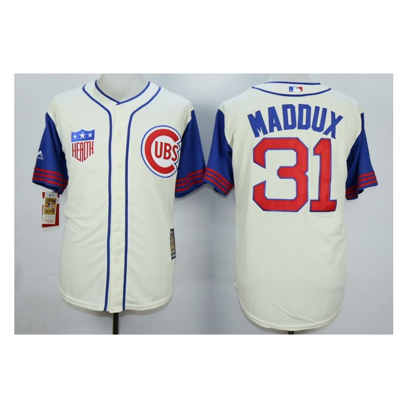 Cheap Greg Maddux Cubs Jersey From China Cream 1942 Turn Back the Clock #31 In Men Women Youth Size