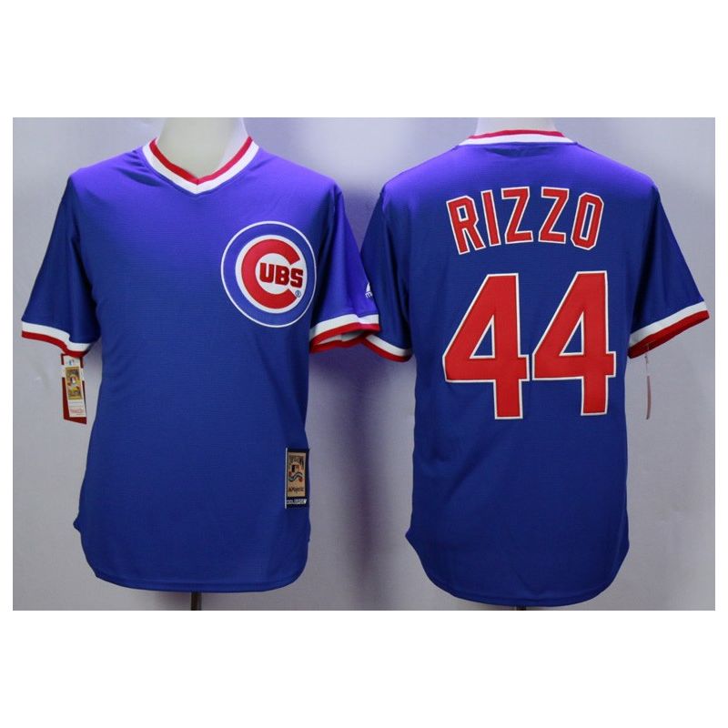 Cheap Anthony Rizzo Cubs Jersey From China Blue throwback #44 In Men Women Youth Size