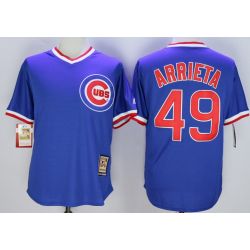 Cheap Jake Arrieta Cubs Jersey From China Blue throwback #49 In Men Women Youth Size